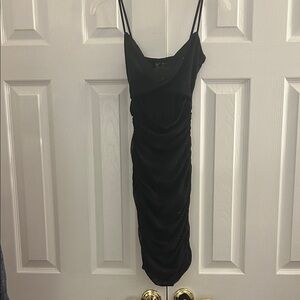 Windsor Black Sparkling Ruched Mini Dress